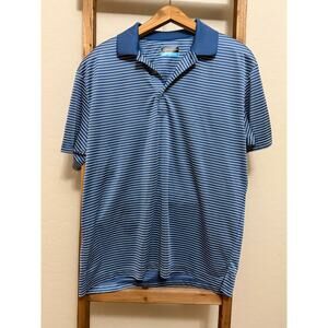 PGA tour- blue and white stripe golf polo/ size M